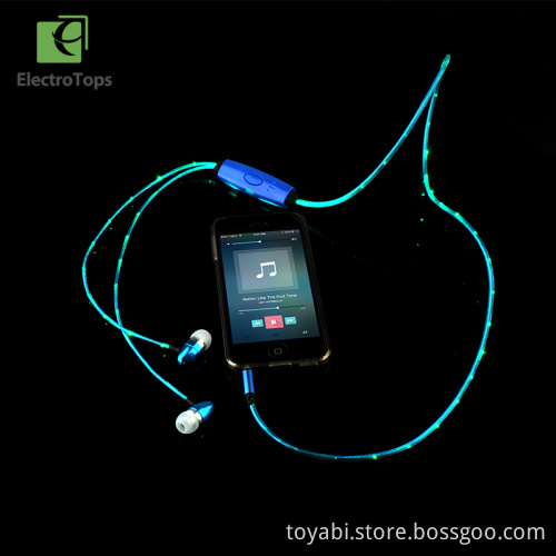 Free samples mobile accessaries of LED Flashing Light Glowing headphones